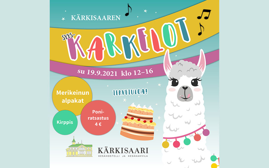 Kärkisaaressa karkeloidaan sunnuntaina 19.9., tervetuloa mukaan!