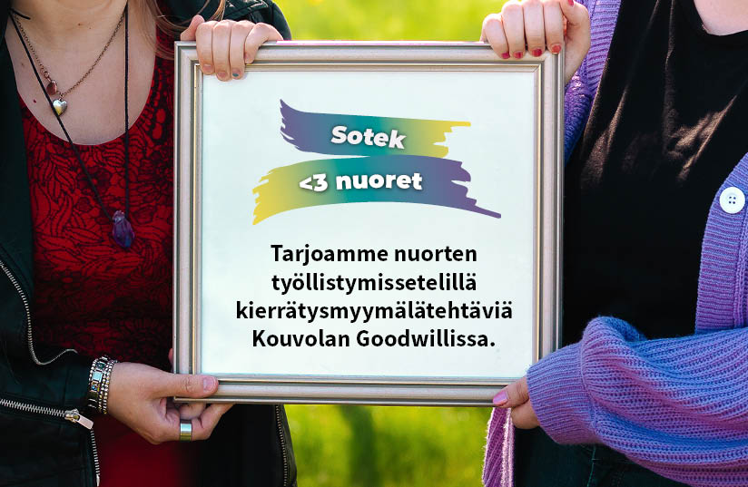 Tarjoamme nuorten työllistymissetelillä kierrätysmyymälätehtäviä Kouvolassa
